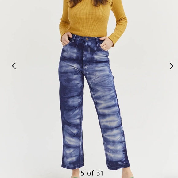 NEW Lykke wullf indigo dyed painter pants 00 - Picture 8 of 11